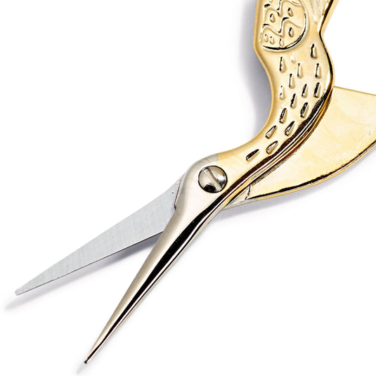 611445|Prym 3-1/2" Stork Embroidery Scissors, Gold