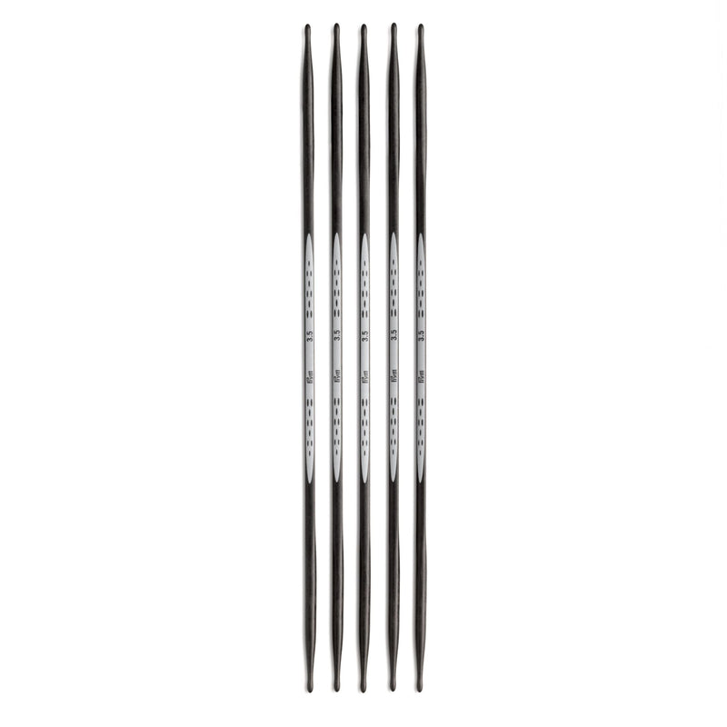 Cargue la imagen en el visor de la galería, 194223|Prym 8" Ergonomic Double Point Knitting Needles, Carbon, 3.5mm
