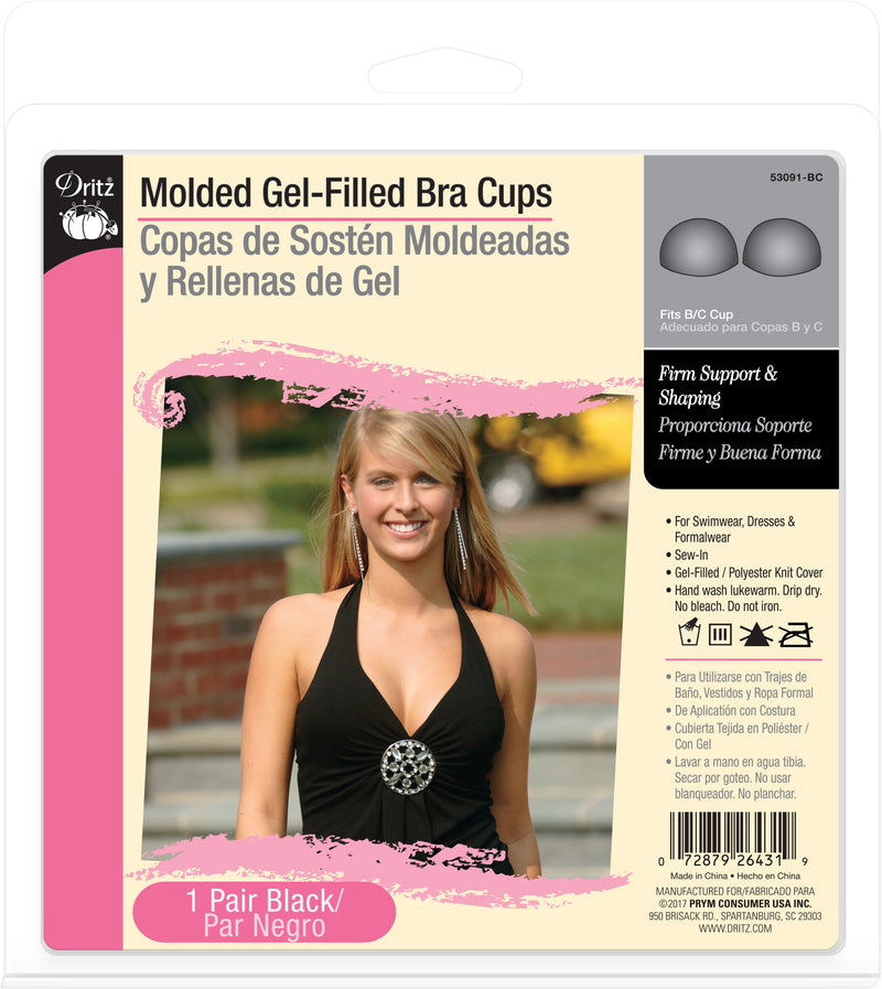 Load image into Gallery viewer, 53091-BC|Dritz Molded Gel-Filled Bra Cups, Black, B/C Cup