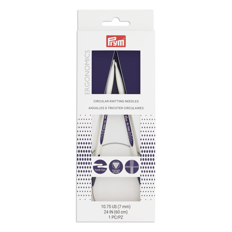 Cargue la imagen en el visor de la galería, 57081|Prym 24" Ergonomic Circular Knitting Needles, US 10.75 (7mm)