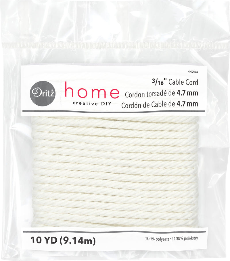 Load image into Gallery viewer, 44244|Dritz 3/16" Cable Cord, White, 10 yd