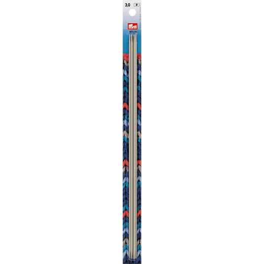191557|Prym 12" Double Point Aluminum Knitting Needles, 3mm