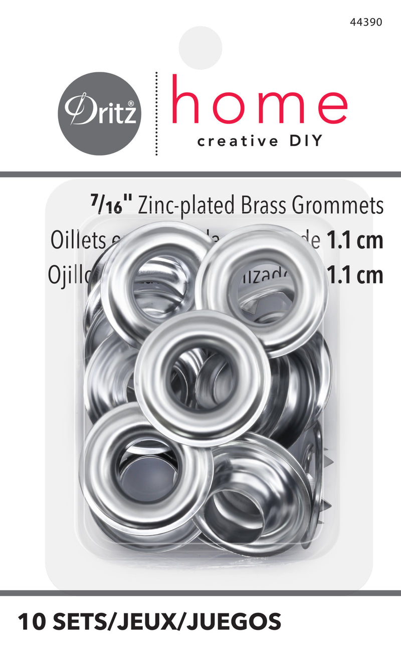Cargue la imagen en el visor de la galería, 44390|Dritz 7/16" Zinc-Plated Brass Grommets, 10 Sets