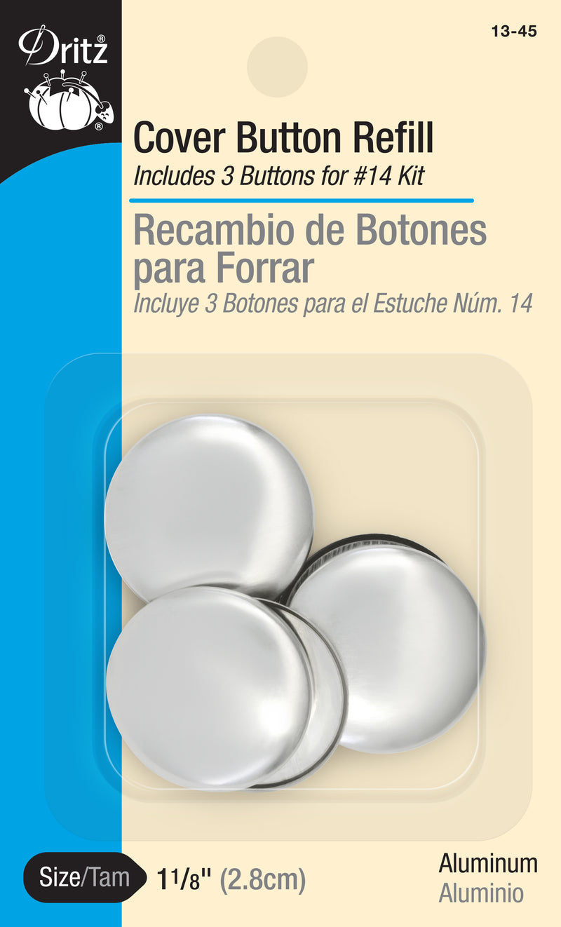 Load image into Gallery viewer, 13-45|Dritz 1-1/8" Cover Button Refill, 3 Sets, Nickel