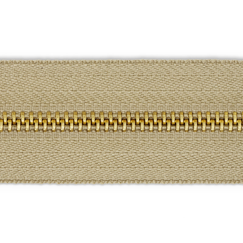 Cargue la imagen en el visor de la galería, 44229|Dritz Brass Upholstery Zipper, Beige, 1-1/4 yd