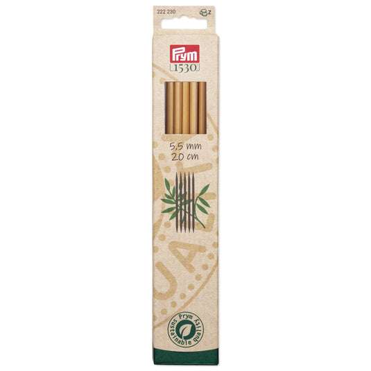 222230|Prym 8" Double Point Bamboo Knitting Needles, 5.5mm