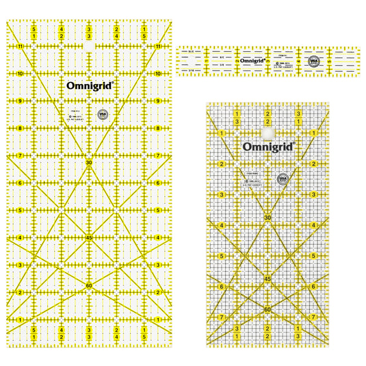 R11248|Omnigrid Rectangle Ruler Value Pack (1"x6", 4"x8", 6"x12")