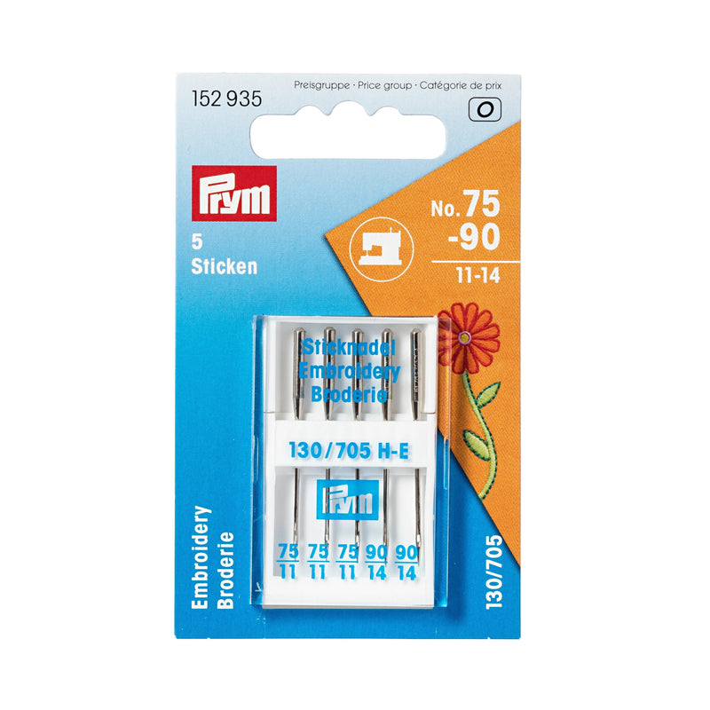 Cargue la imagen en el visor de la galería, 152935|Prym Embroidery Sewing Machine Needles, Sizes 11-14 (No. 75-90), 5 pc