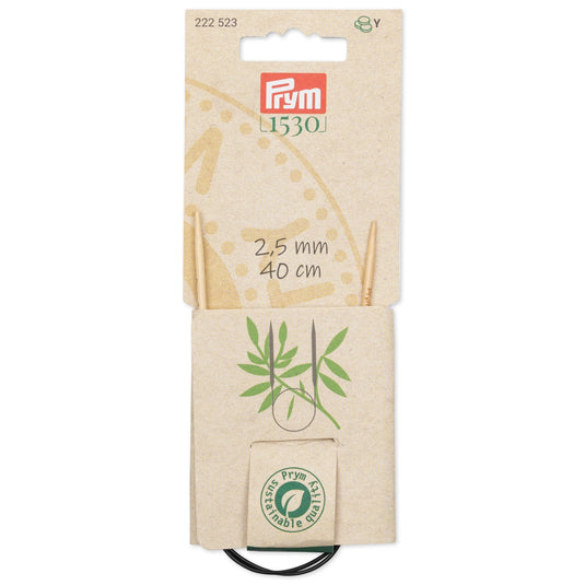 222523|Prym 16" (40 cm) Circular Bamboo Knitting Needles, US 1.5 (2.5 mm)