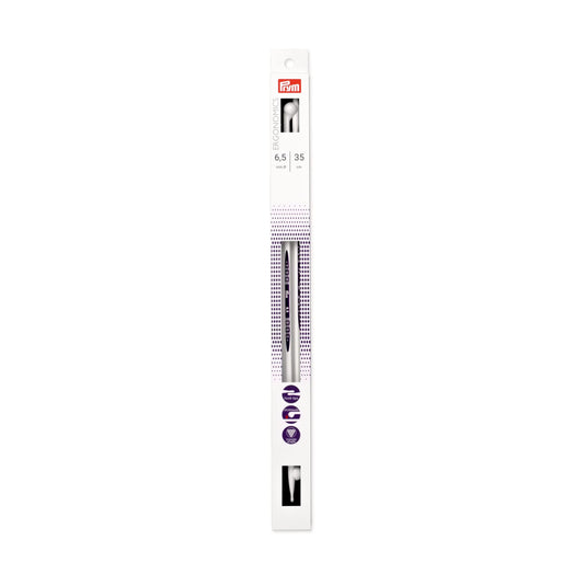 190359|Prym 14" Ergonomic Single Point Knitting Needles, 6.5mm