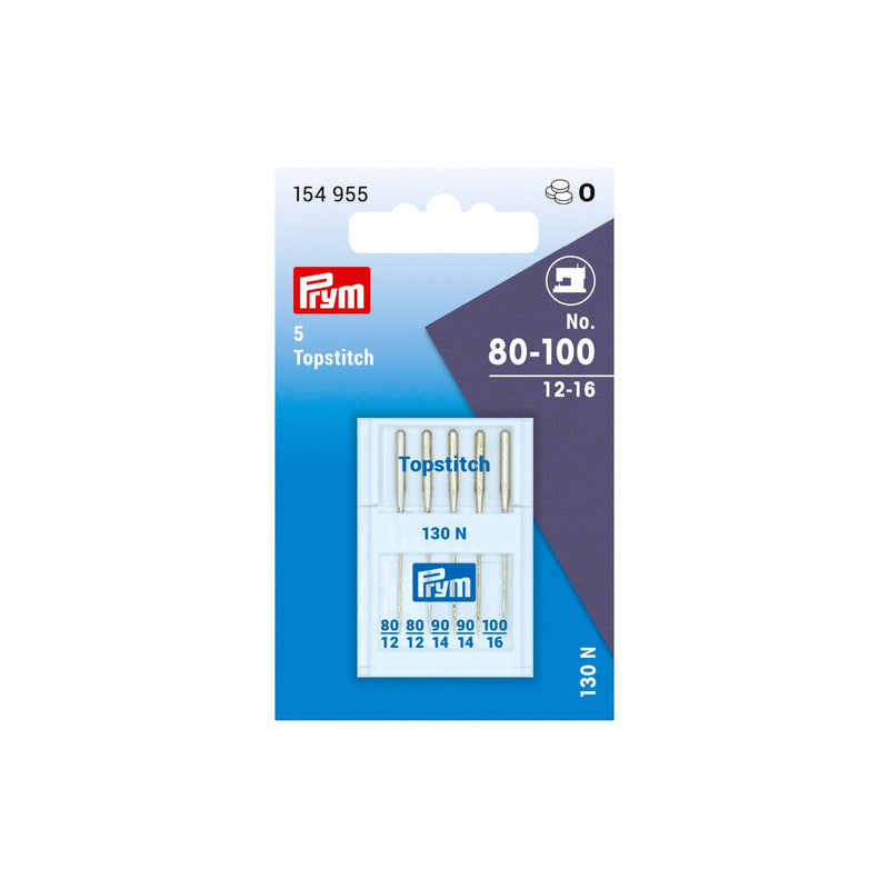 Cargue la imagen en el visor de la galería, 154955|Prym Topstitch Sewing Machine Needles, Sizes 12-16 (No. 80-100), 5 pc