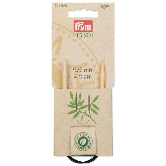 222529|Prym 16" (40 cm) Circular Bamboo Knitting Needles, US 9 (5.5 mm)