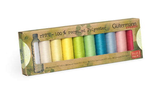 731138-2|Gutermann Sew-All rPET Polyester Thread Set, Light, 10 Spools