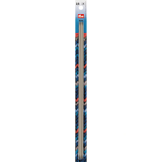 191556|Prym 12" Double Point Aluminum Knitting Needles, 2.5mm