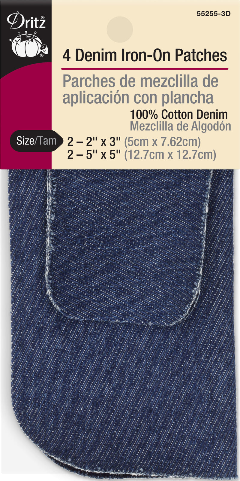 Chargez l'image dans la visionneuse de la galerie, 55255-3D|Dritz Denim Iron-On Patches, Assorted Sizes, Dark Blue, 4 pc