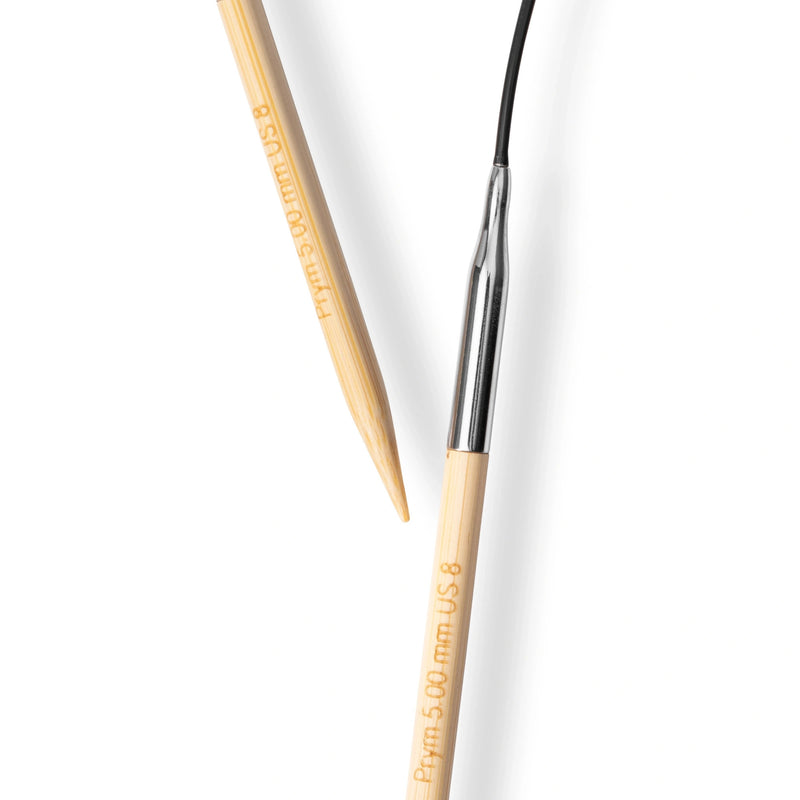 Cargue la imagen en el visor de la galería, 222528|Prym 16" (40 cm) Circular Bamboo Knitting Needles, US 8 (5 mm)