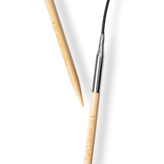 222528|Prym 16" (40 cm) Circular Bamboo Knitting Needles, US 8 (5 mm)