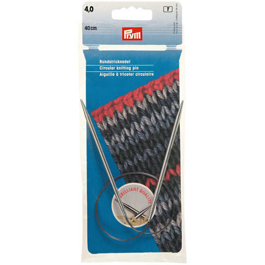 212140|Prym 16" Circular Brass Knitting Needles, 4mm