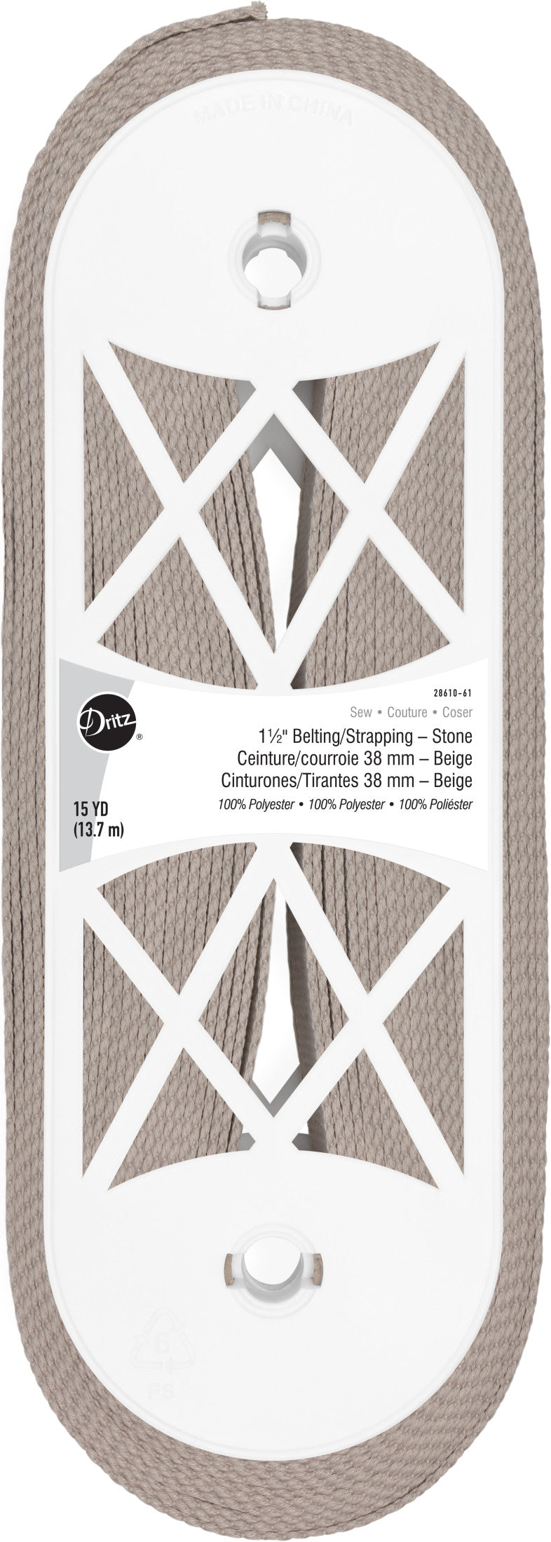Load image into Gallery viewer, 28610-61|Dritz 1-1/2" Polyester Belting &amp; Strapping, Stone, 15 yd
