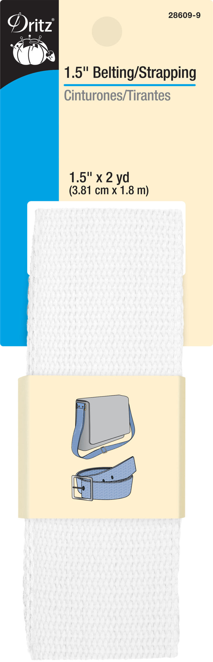 Load image into Gallery viewer, 28609-9|Dritz 1-1/2" Polyester Belting &amp; Strapping, White, 2 yd