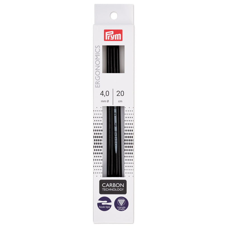 Cargue la imagen en el visor de la galería, 194224|Prym 8" Ergonomic Double Point Knitting Needles, Carbon, 4.0mm