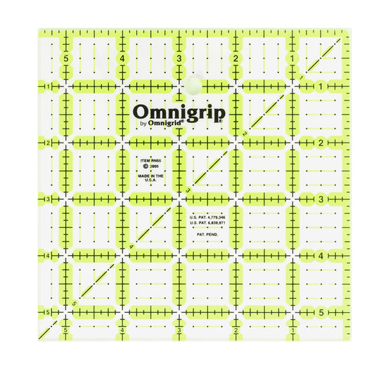 RN55|Omnigrid Omnigrip Neon Square Ruler, 5-1/2" x 5-1/2"