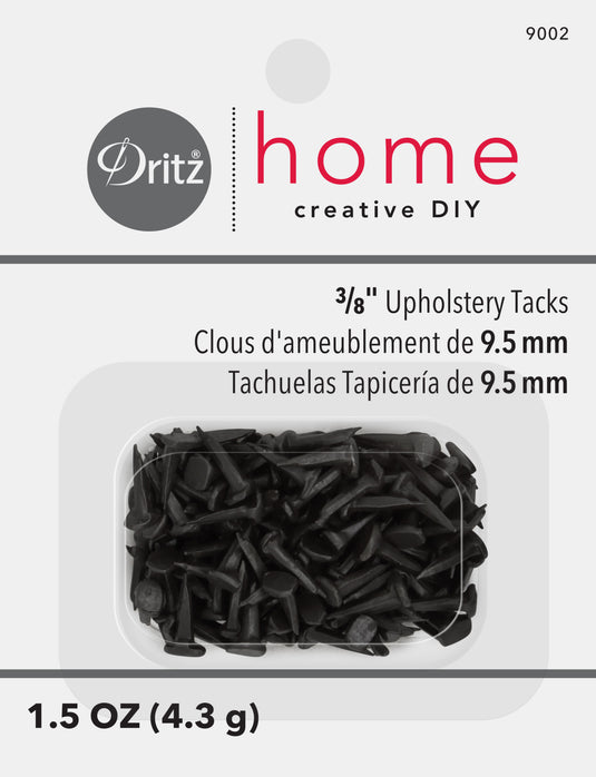 9002|Dritz 3/8" Upholstery Tacks, Black, 1.5 oz.