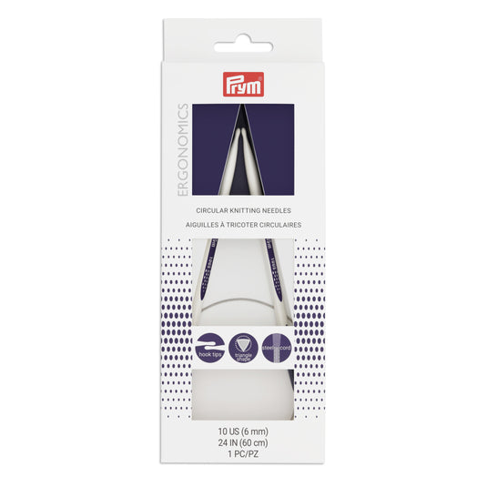 57080|Prym 24" Ergonomic Circular Knitting Needles, US 10 (6mm)