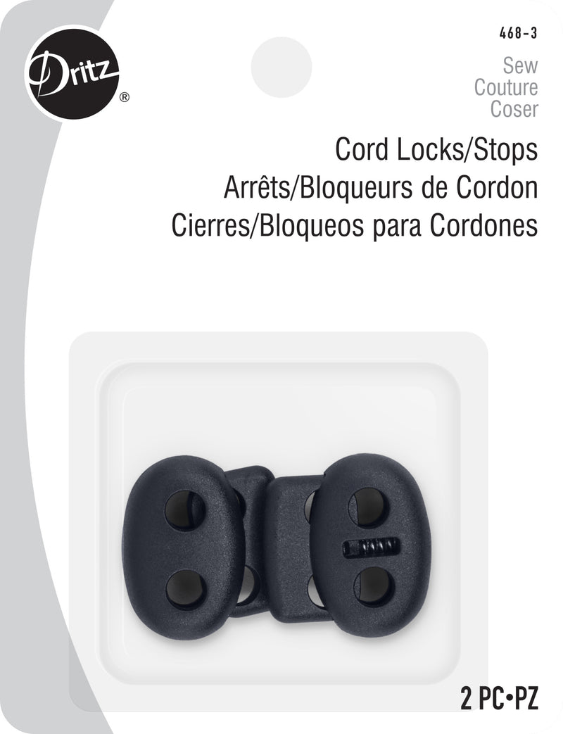 Load image into Gallery viewer, 468-3|Dritz Cord Locks &amp; Stops, Navy, 2 pc