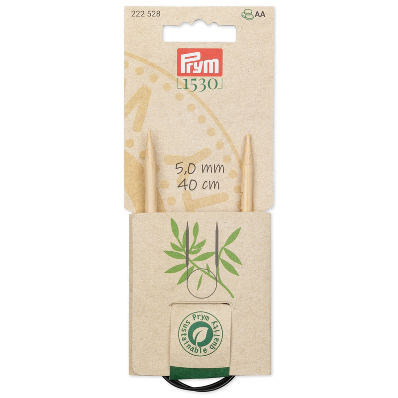 Cargue la imagen en el visor de la galería, 222528|Prym 16" (40 cm) Circular Bamboo Knitting Needles, US 8 (5 mm)