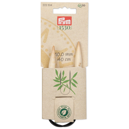 222534|Prym 16" (40 cm) Circular Bamboo Knitting Needles, US 15 (10 mm)