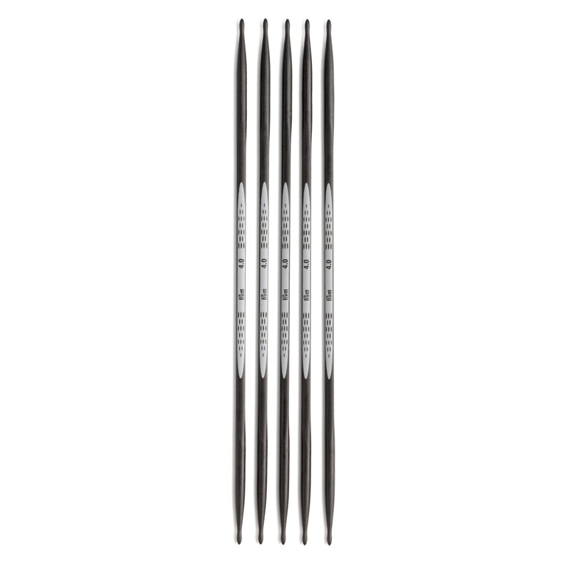 Cargue la imagen en el visor de la galería, 194224|Prym 8" Ergonomic Double Point Knitting Needles, Carbon, 4.0mm
