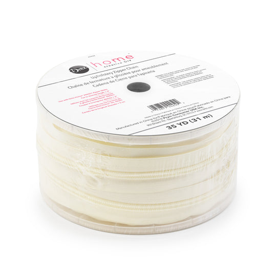 44250|Dritz Nylon Upholstery Zipper Chain, Cream, 35 yd