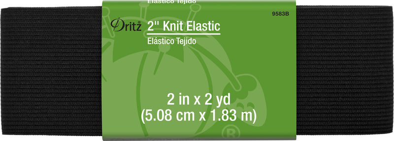 Cargue la imagen en el visor de la galería, 9583B|Dritz 2" Knit Elastic, Black, 2 yd