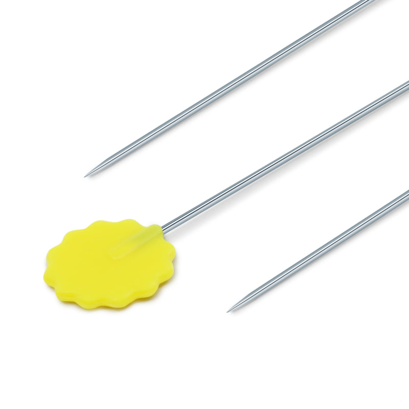 Load image into Gallery viewer, 3010|Dritz 2" Flat Flower Pins, Yellow, 50 pc