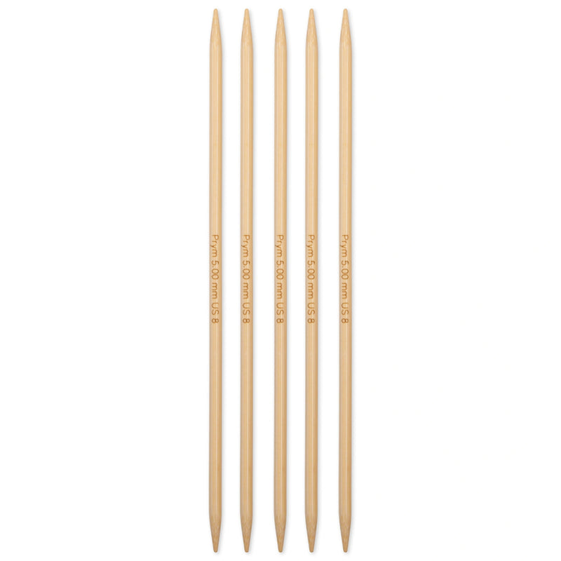 Load image into Gallery viewer, 222216|Prym 8" Double Point Bamboo Knitting Needles, 5mm
