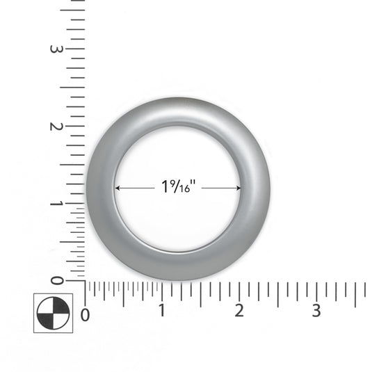 44363|Dritz 1-9/16" Plastic Curtain Grommets, Brushed Silver, 8 Sets