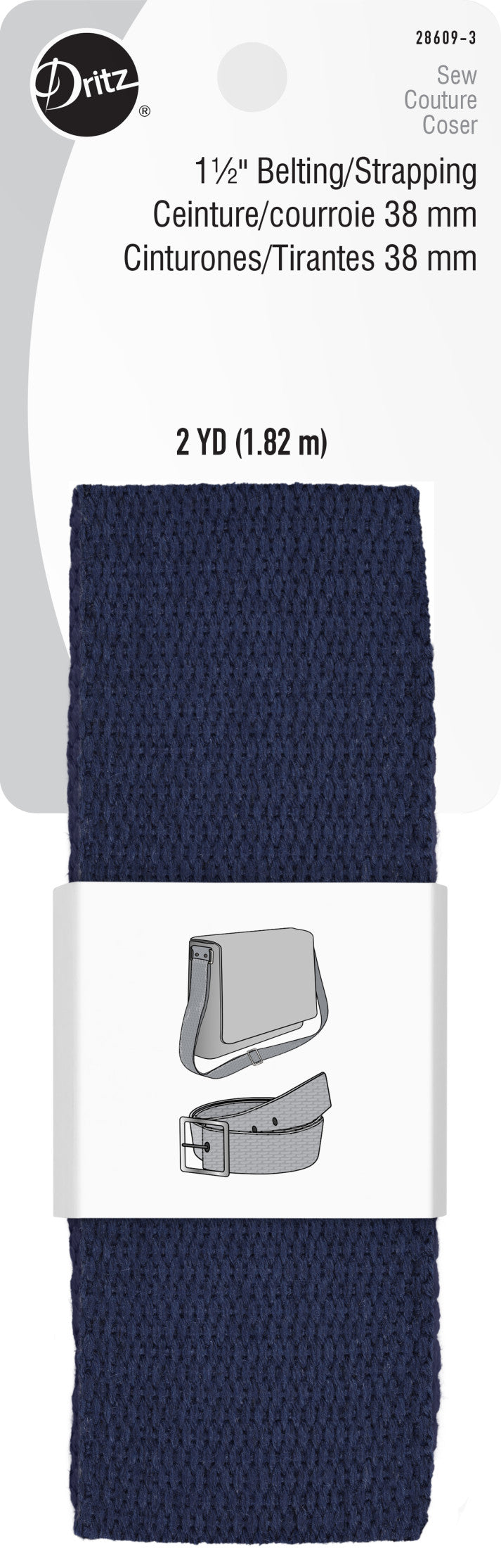Load image into Gallery viewer, 28609-3|Dritz 1-1/2" Polyester Belting &amp; Strapping, Navy, 2 yd