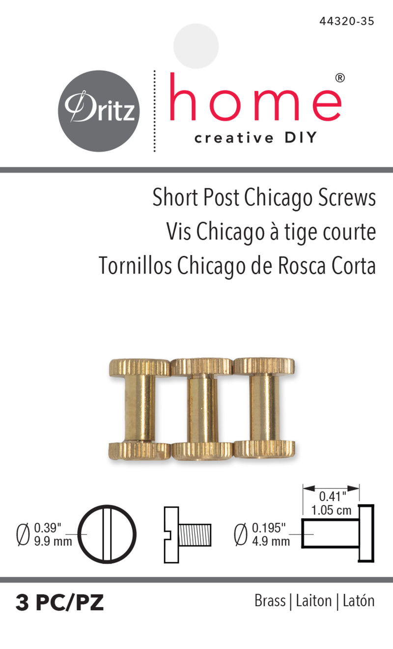 Load image into Gallery viewer, 44320-35|Dritz Short Post Chicago Screws, Brass, 3 pc