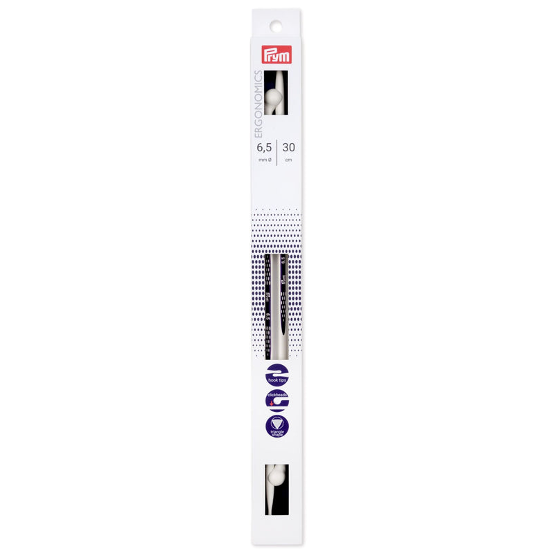 Cargue la imagen en el visor de la galería, 190309|Prym 12" Ergonomic Single Point Knitting Needles, 6.5mm
