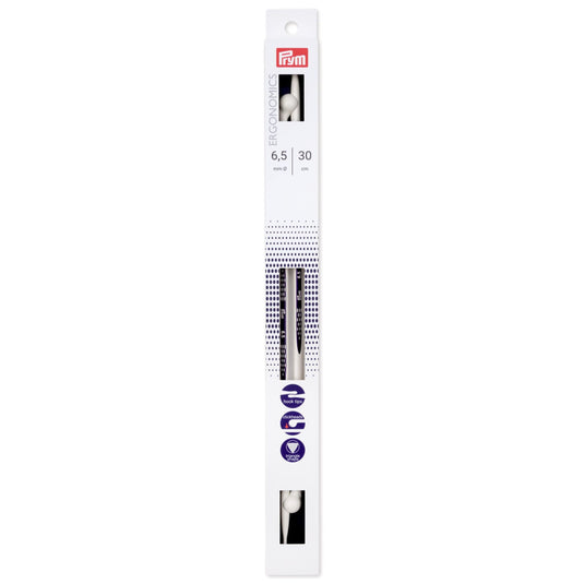 190309|Prym 12" Ergonomic Single Point Knitting Needles, 6.5mm