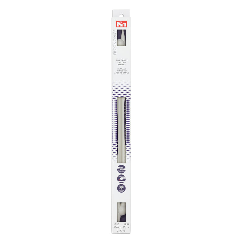 Cargue la imagen en el visor de la galería, 57036|Prym 14" Ergonomic Single Point Knitting Needles, US 15 10mm)