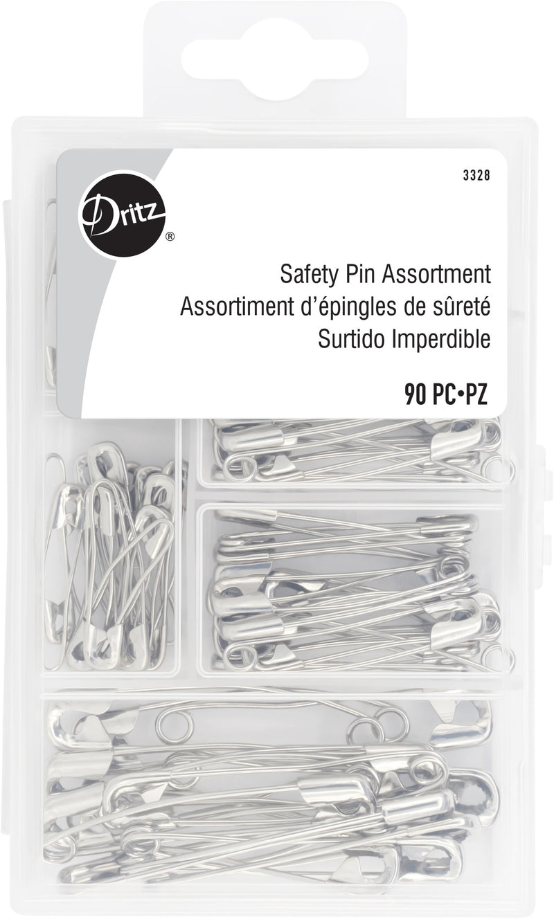 Load image into Gallery viewer, 3328|Dritz Assorted Curved Safety Pins &amp; Storage Box, 90 pc