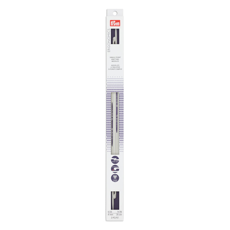 Cargue la imagen en el visor de la galería, 57028|Prym 14" Ergonomic Single Point Knitting Needles, US 6 (4mm)
