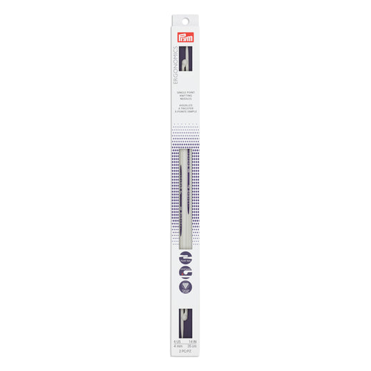 57028|Prym 14" Ergonomic Single Point Knitting Needles, US 6 (4mm)