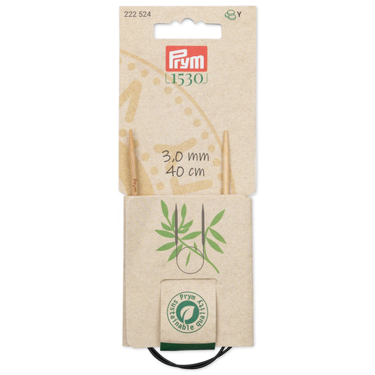 222524|Prym 16" (40 cm) Circular Bamboo Knitting Needles, US 2.5 (3 mm)