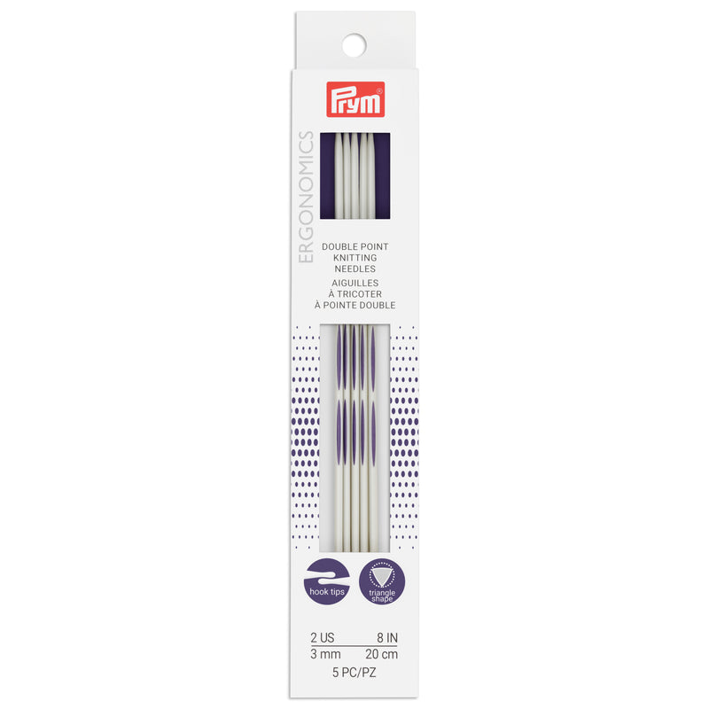 Cargue la imagen en el visor de la galería, 57051|Prym 8" Ergonomic Double Point Knitting Needles, US 2 (3mm)