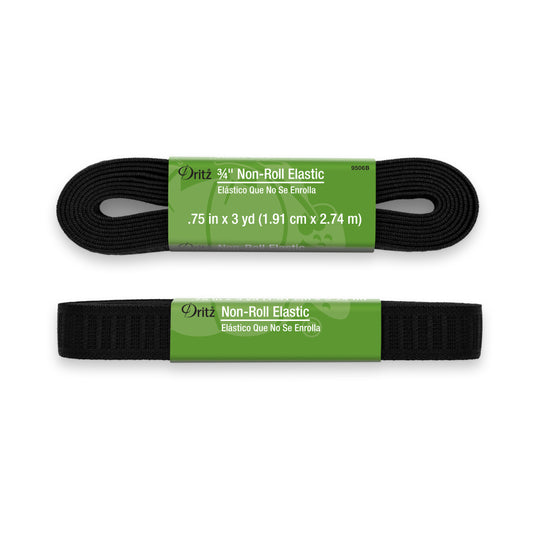 9506B|Dritz 3/4" Non-Roll Elastic, Black, 3 yd