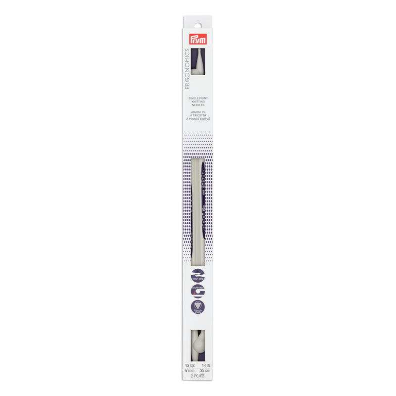 Cargue la imagen en el visor de la galería, 57035|Prym 14" Ergonomic Single Point Knitting Needles, US 13 (9mm)