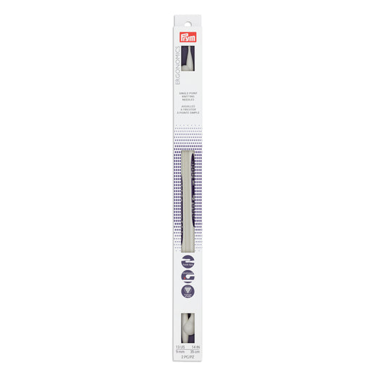 57035|Prym 14" Ergonomic Single Point Knitting Needles, US 13 (9mm)